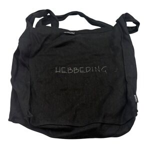 HEBBEDING Black Linen Blend Tote Bag Large Everyday Carryall Sustainable